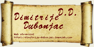 Dimitrije Dubonjac vizit kartica